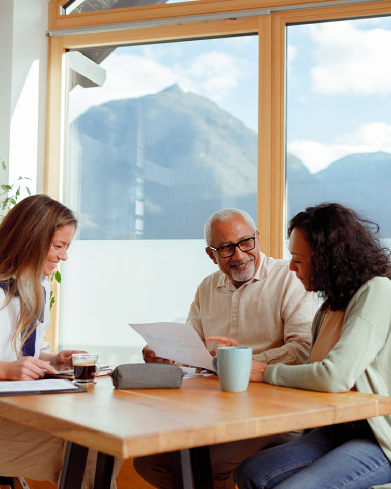 a family meets with an investment advisor to setup a trust